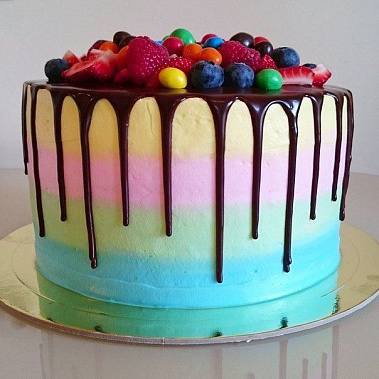 Торт с глазурью "Радуга" купить - новороссийск.сладкоежкин.рф